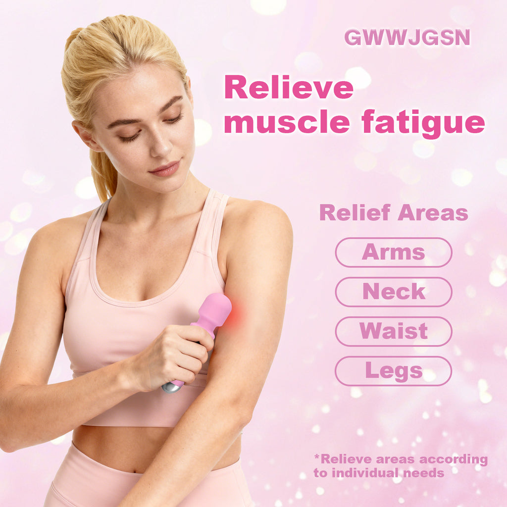 Portable Wireless Massager - 8 Speeds, 20 Modes, for Neck, Back, Arms, and Legs Muscle Relaxation (Rose Pink)